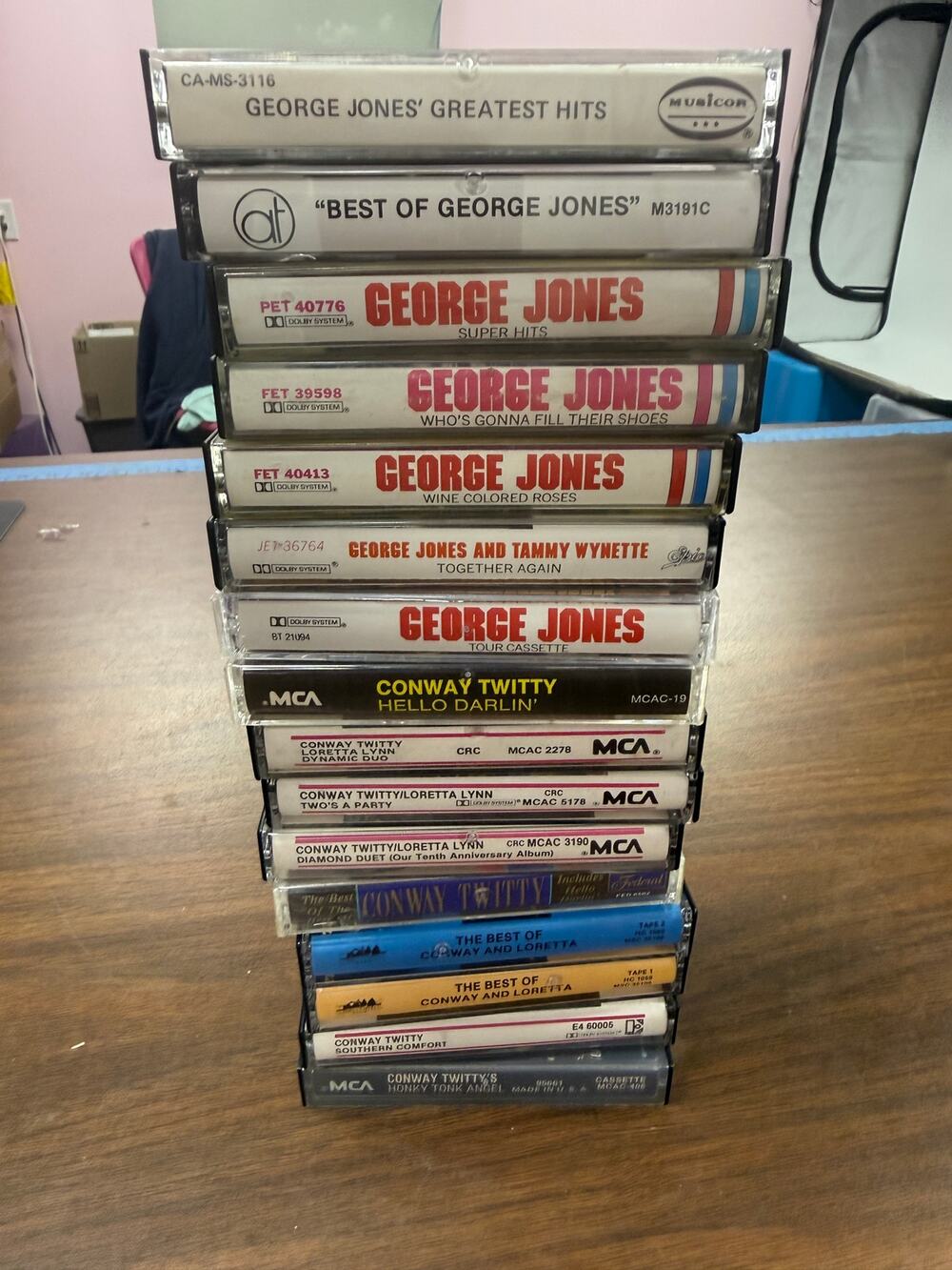 George Jones Conway Twitty Cassette Tape Lot 16 Loretta Lynn Classic Country